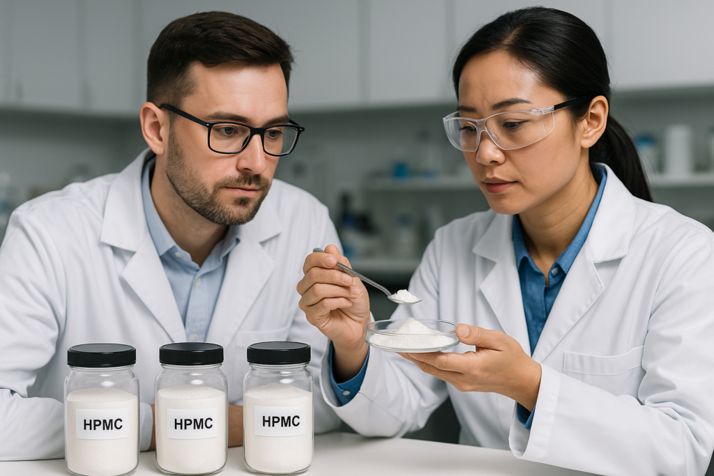 Profesionales analizando muestras de HPMC Consulta con expertos en HPMC