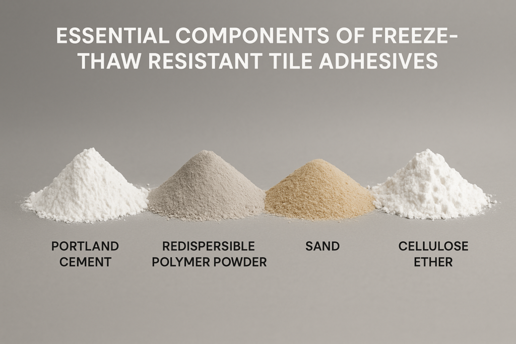 Essential components of freeze-thaw resistant tile adhesives tile adhesive formulation components