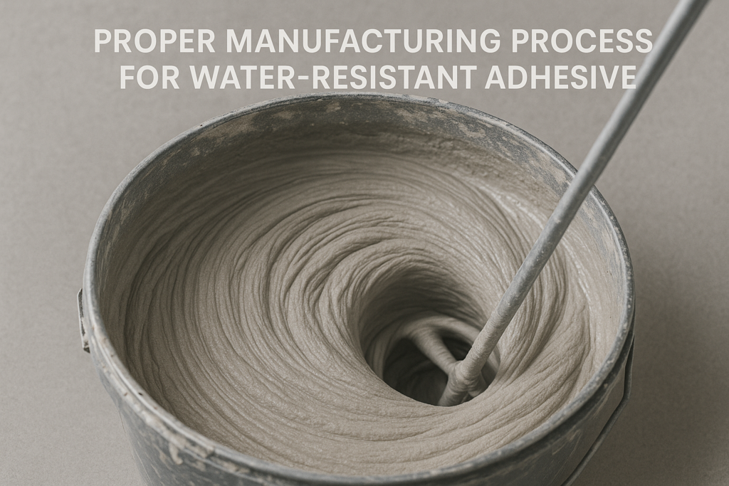 Proper manufacturing process for water-resistant adhesive water-based adhesive mixing process