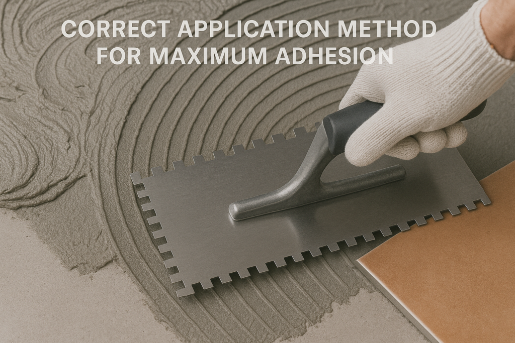 Correct application method for maximum adhesion proper tile adhesive application technique