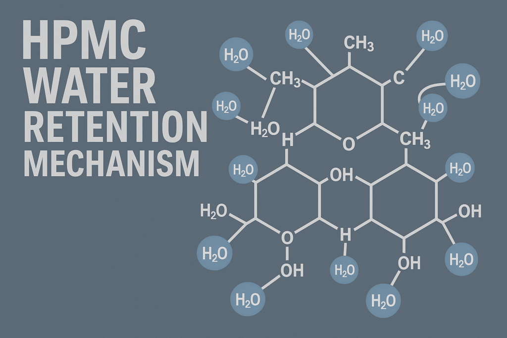 HPMC molecular structure showing water retention HPMC water retention mechanism
