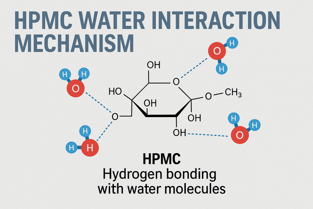HPMC hydrogen bonding with water molecules HPMC water interaction mechanism