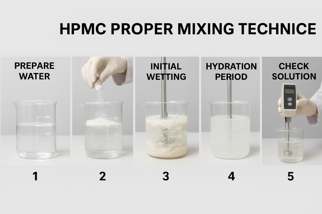 Step-by-step HPMC mixing process HPMC proper mixing technique