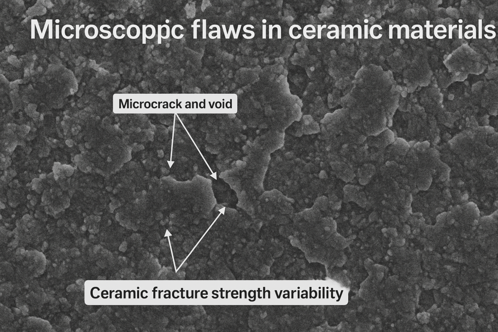 Ceramic fracture strength variability Microscopic flaws in ceramic materials