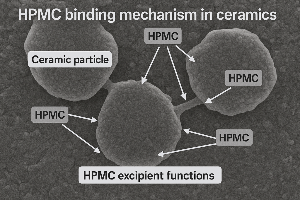 HPMC excipient functions HPMC binding mechanism in ceramics