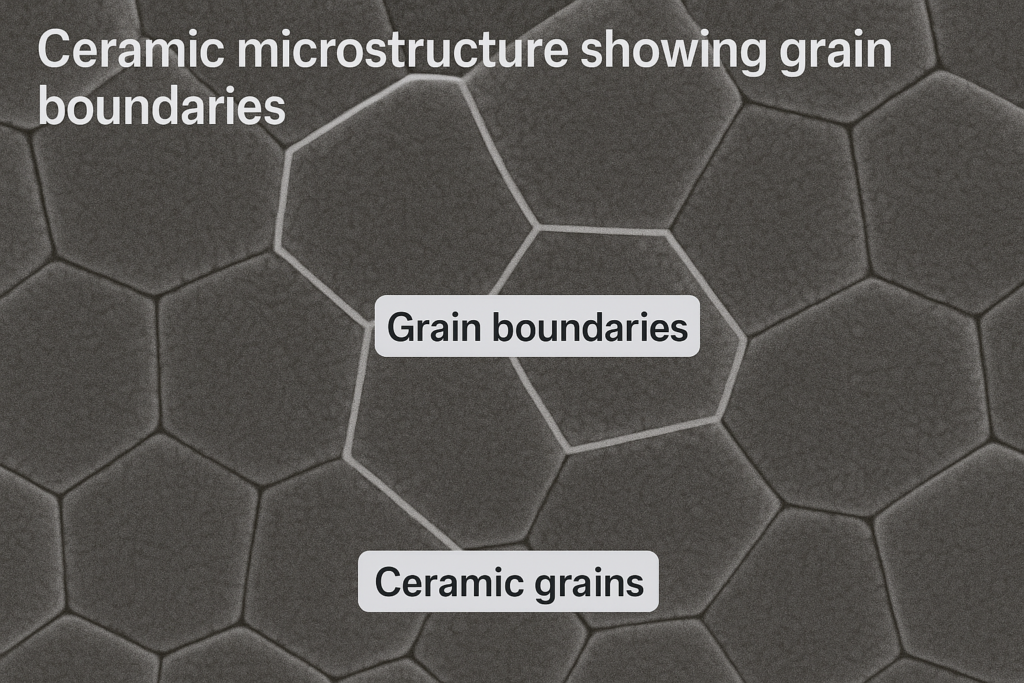 Ceramic strength factors Ceramic microstructure showing grain boundaries