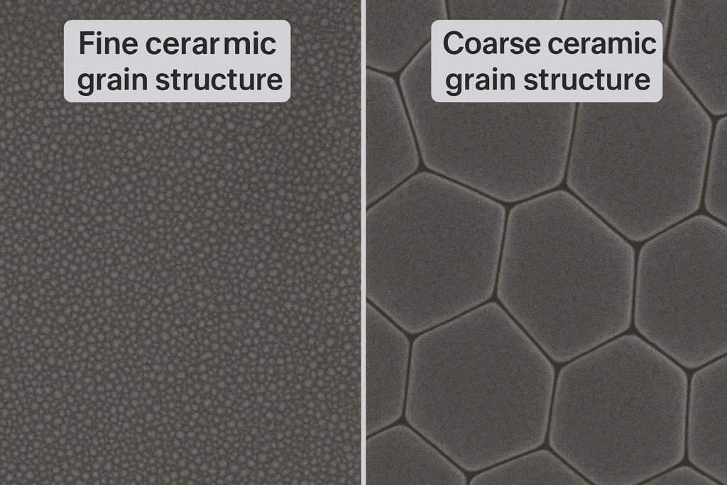 Grain size effect on ceramic strength Comparison of fine vs. coarse ceramic grain structure