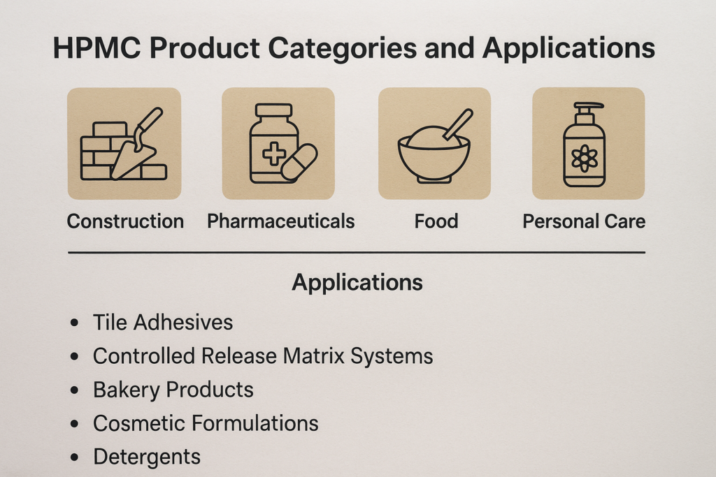 HPMC application chart HPMC product categories and applications