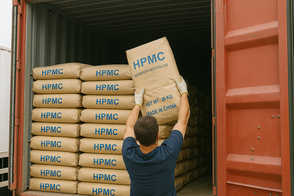 Container loading of HPMC packages HPMC international shipping logistics