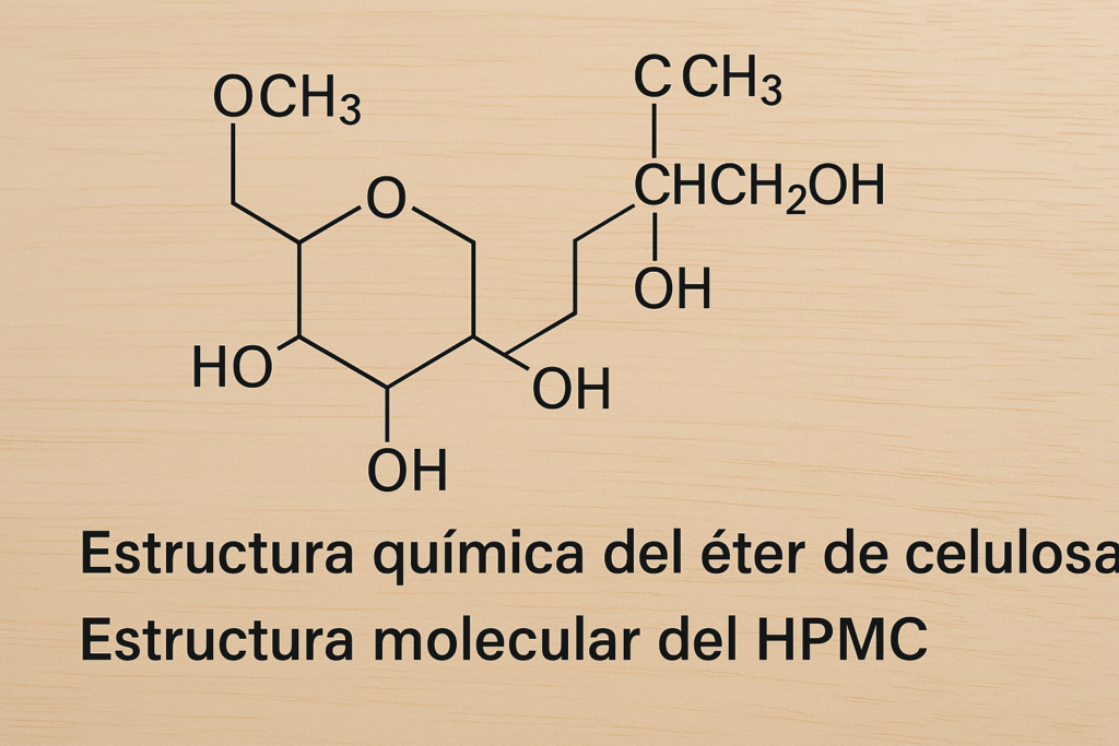 Estructura química del éter de celulosa