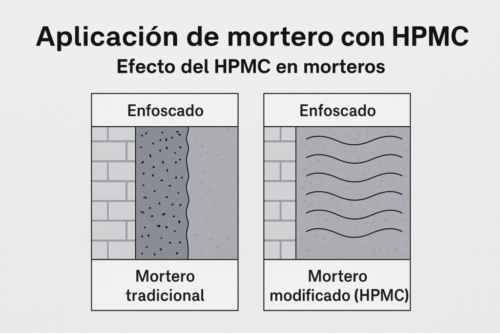 Aplicación de mortero con HPMC