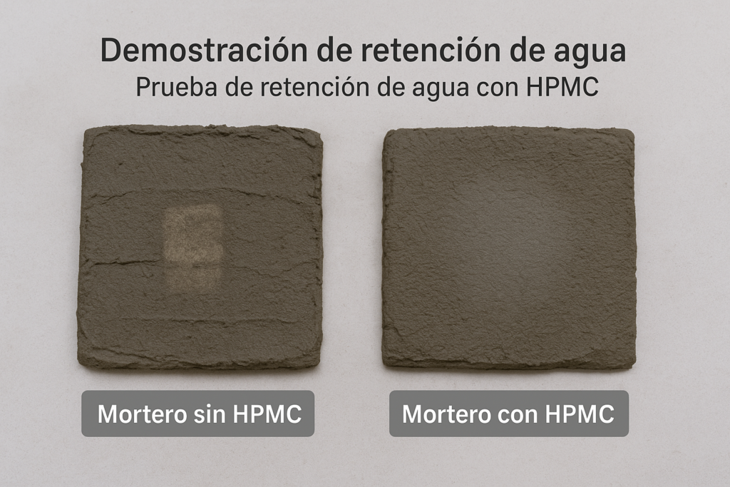 Demostración de retención de agua