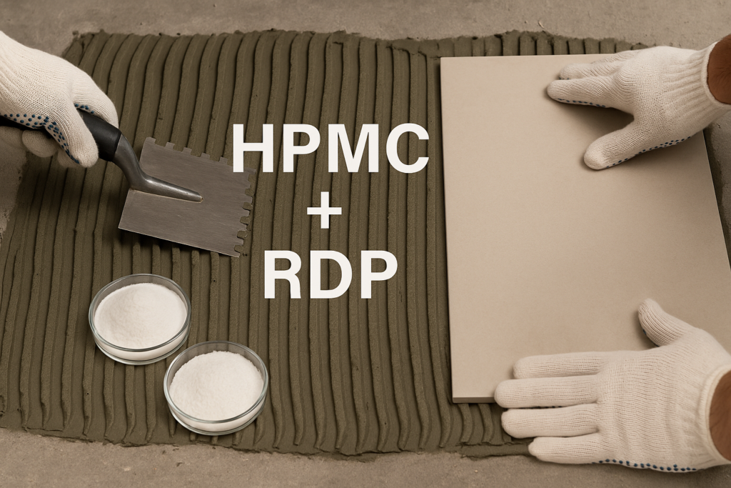 HPMC and RDP in tile adhesive formulations HPMC and RDP powders for tile adhesive