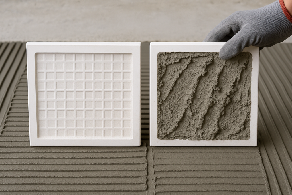 Testing the adhesion strength of C1 and C2 adhesives C1 vs C2 tile adhesive strength test