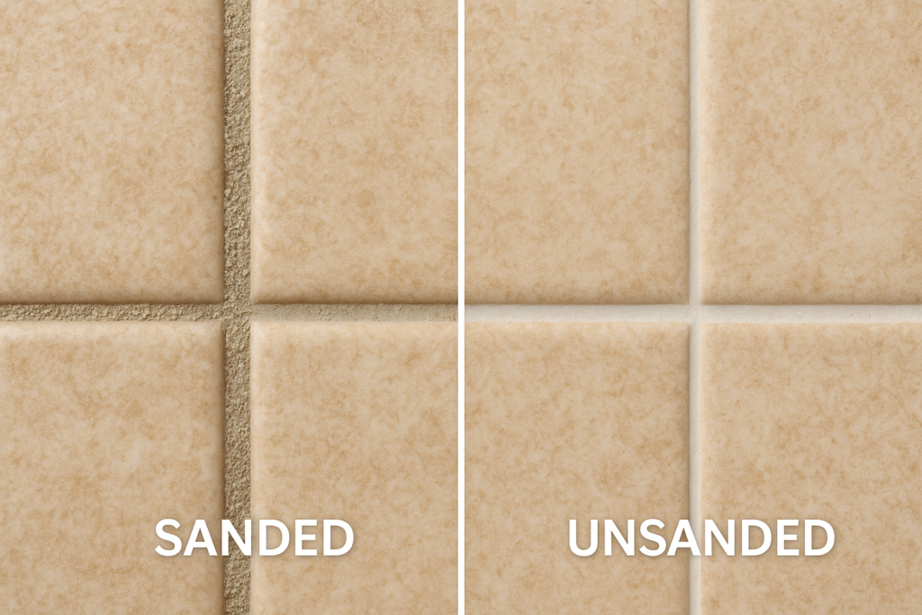 Comparison of sanded and unsanded grout in bathroom settings sanded vs unsanded grout application
