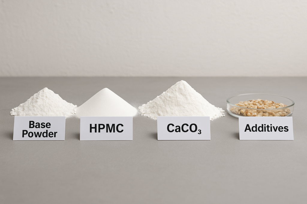 Componentes de masilla de pared de calidad componentes de masilla de pared