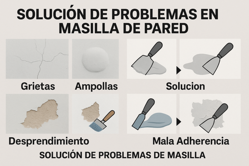 Tratamiento de problemas en masilla de pared solución de problemas en masilla