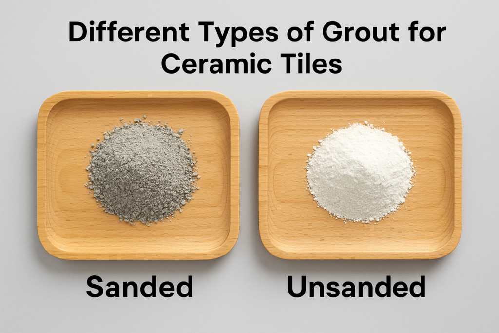 Different types of grout for ceramic tiles
