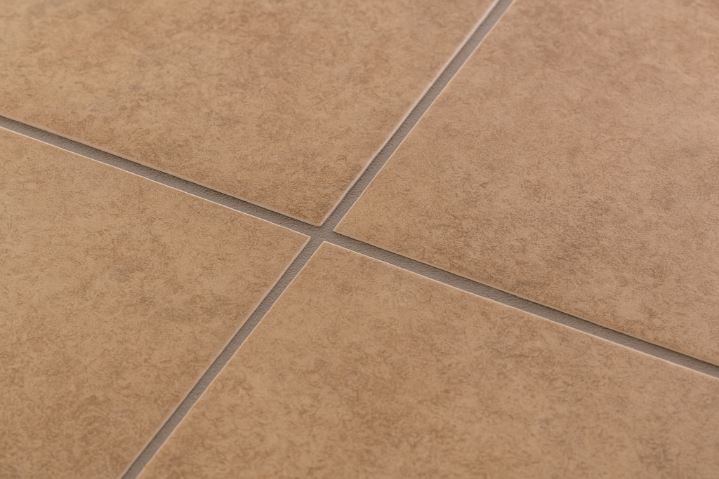 Ceramic tile floor with properly applied grout