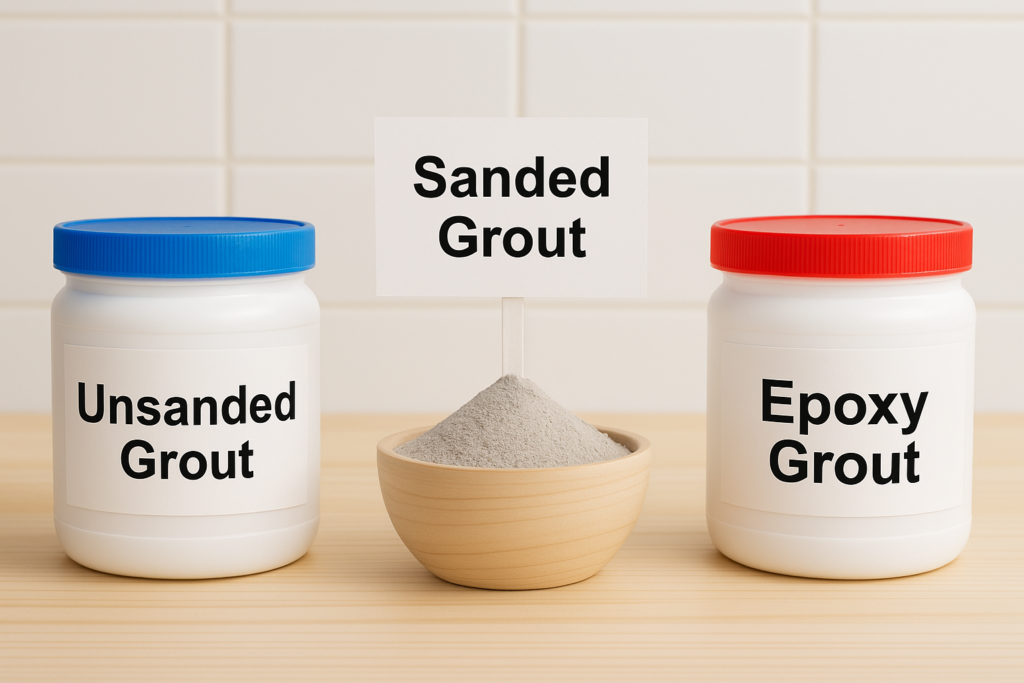 Various grout types for different ceramic tile applications