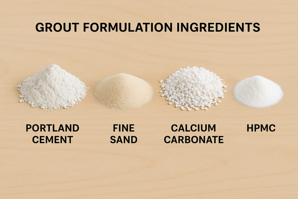Raw materials for professional unsanded tile grout grout formulation ingredients