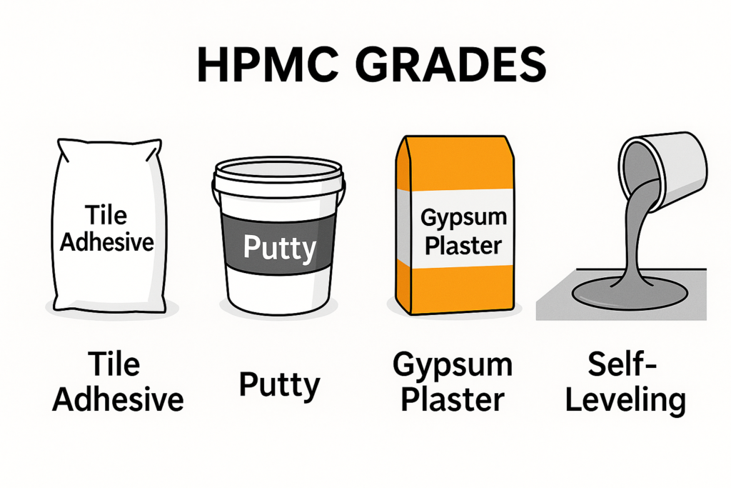 Various HPMC grades for different applications HPMC different grades