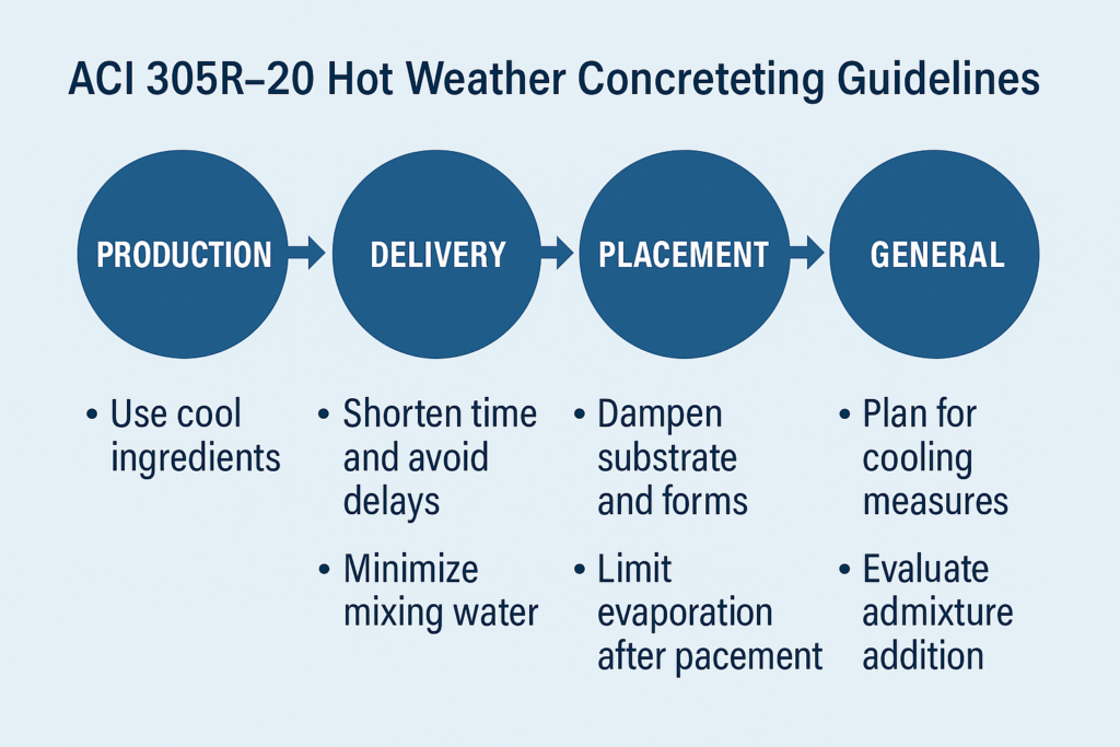 ACI 305R-20 hot weather concreting guidelines ACI guidelines diagram