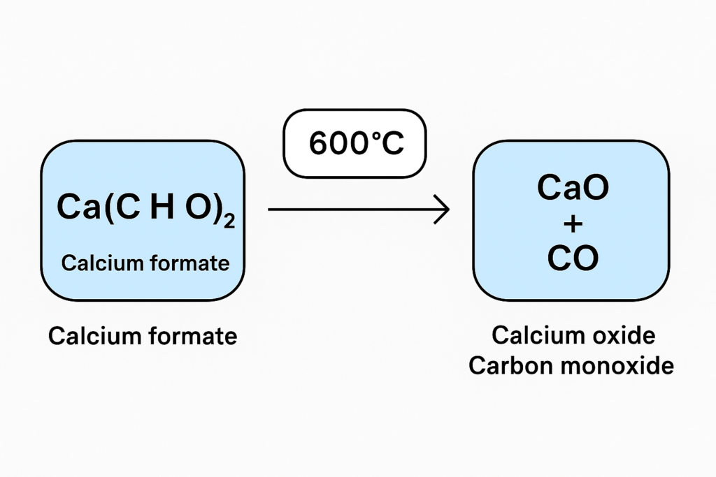 Thermal decomposition process of calcium formate Thermal decomposition of calcium formate