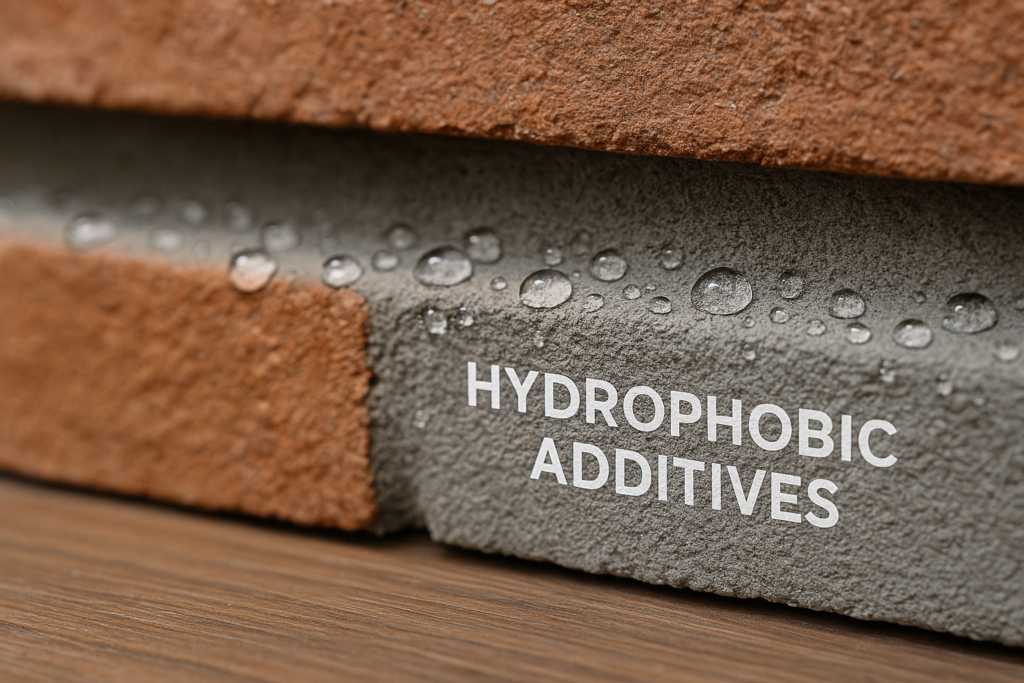 Water beading on hydrophobic mortar surface hydrophobic additives for masonry