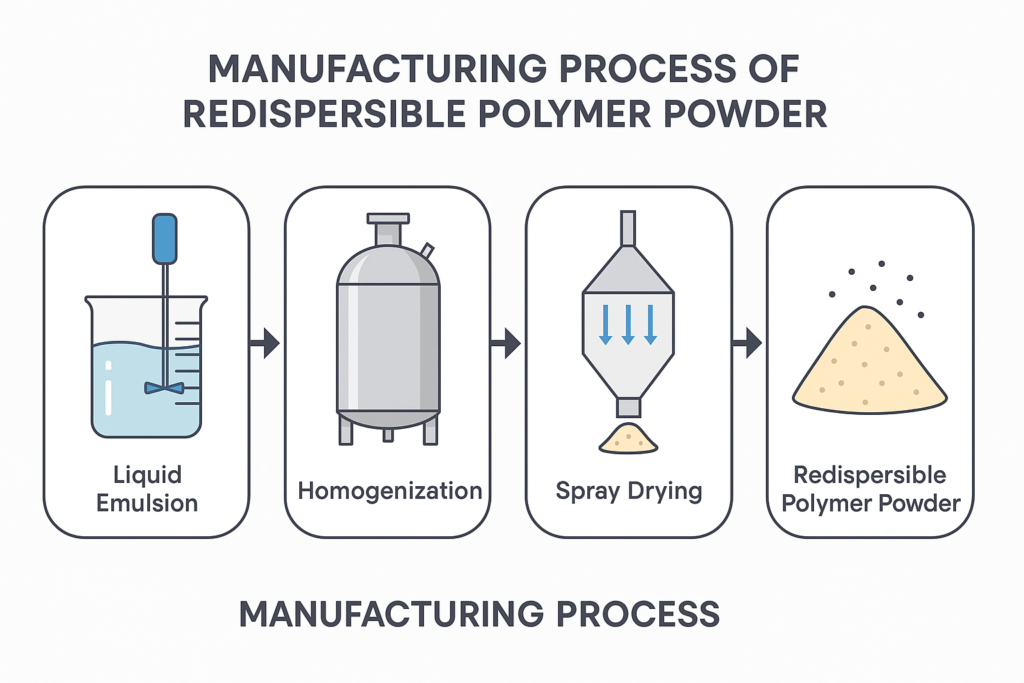 From liquid emulsion to powder Manufacturing process of redispersible polymer powder