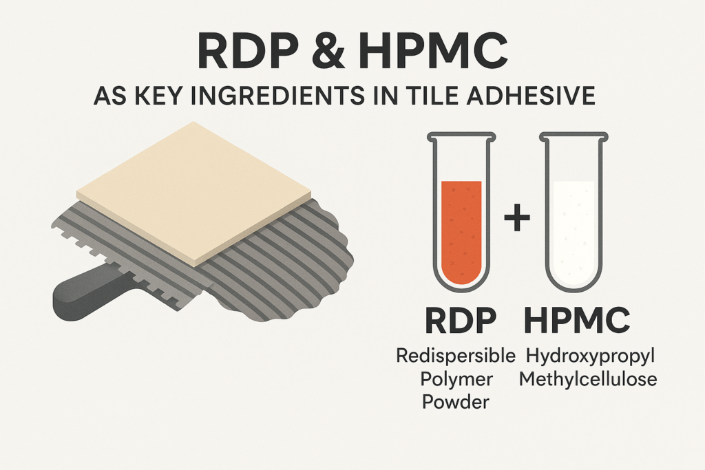 RDP and HPMC in tile adhesive