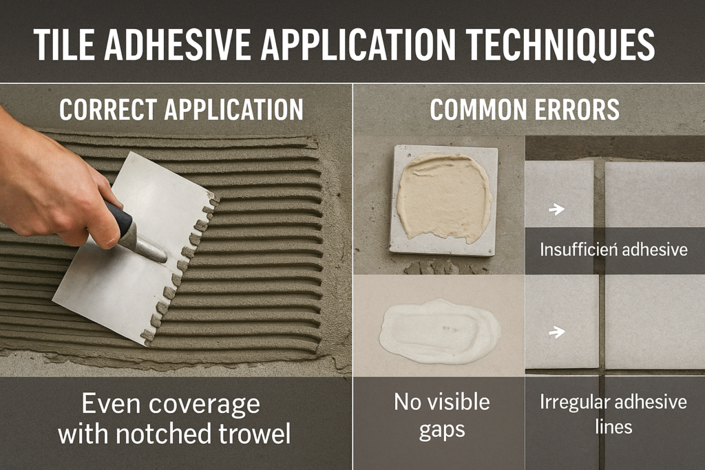 Tile adhesive application techniques