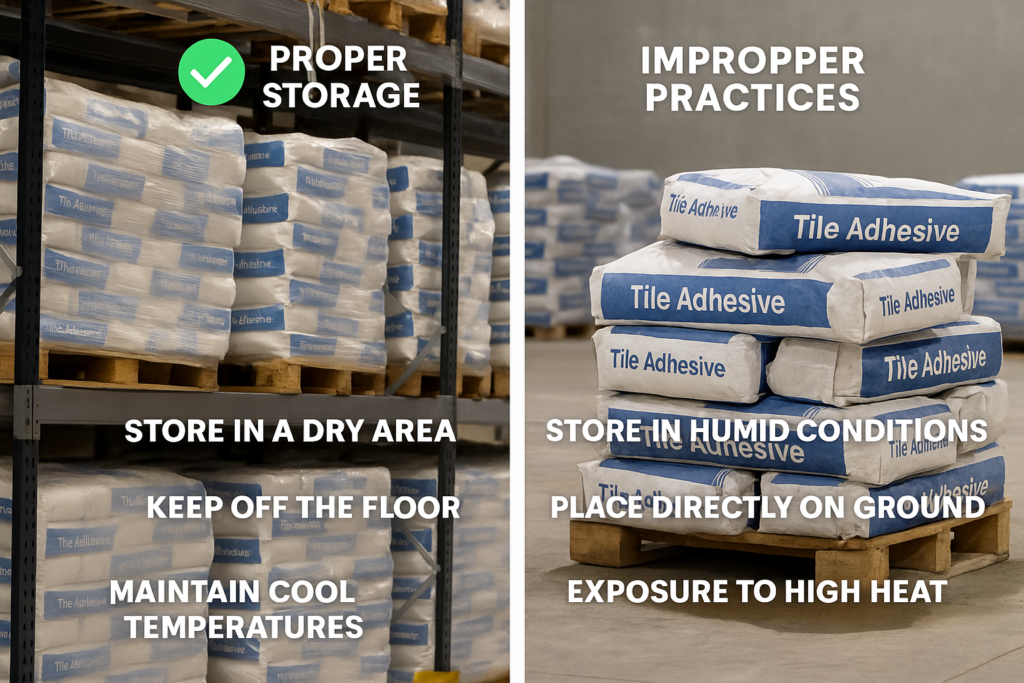 Tile adhesive storage best practices