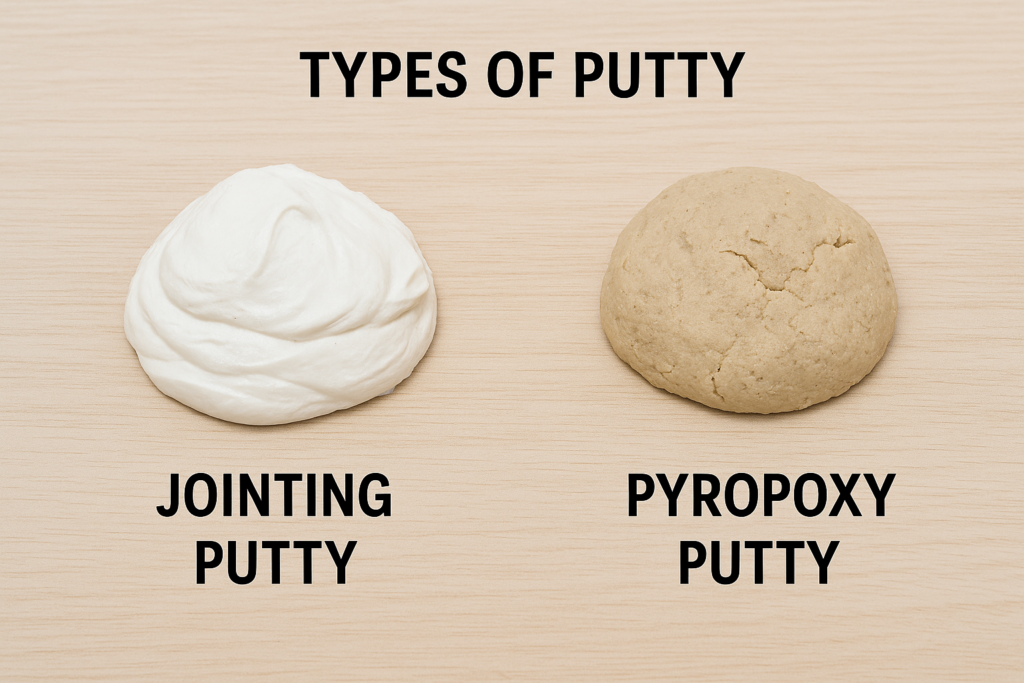 Different putty types comparison