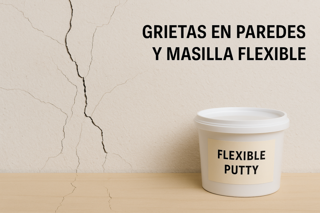 grietas en paredes y masilla flexible