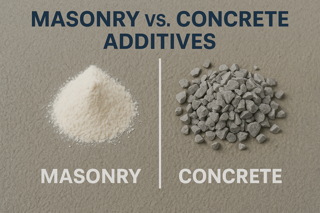 difference between masonry and concrete additives