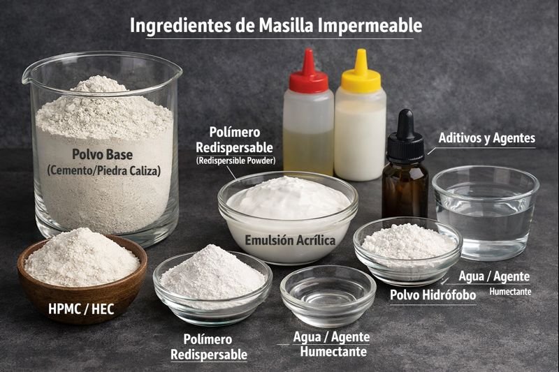 ingredientes de masilla impermeable