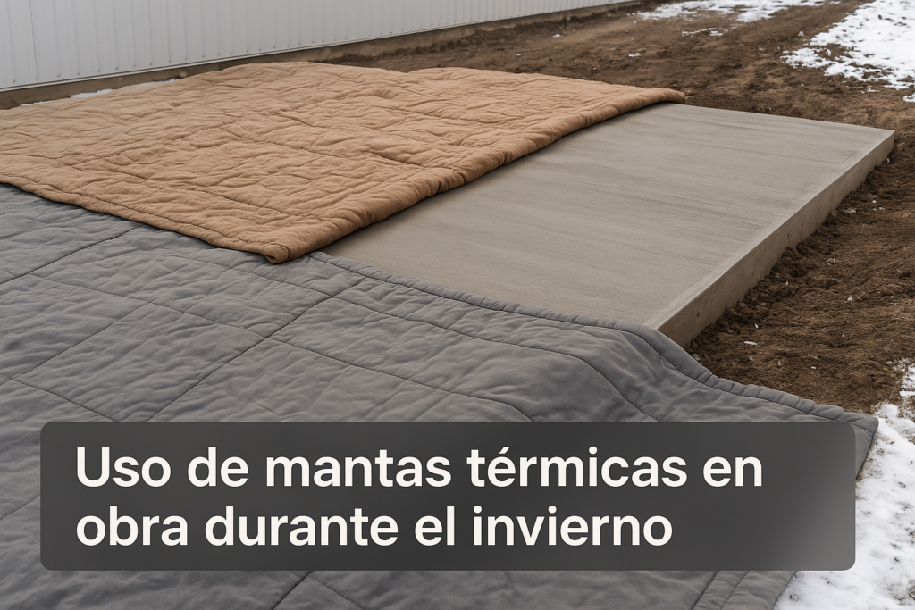 Uso de mantas térmicas en obra durante el invierno