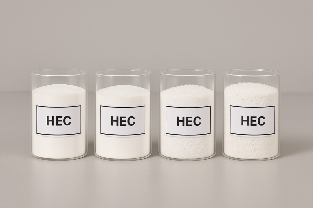 HEC Product Range Different HEC grades displayed