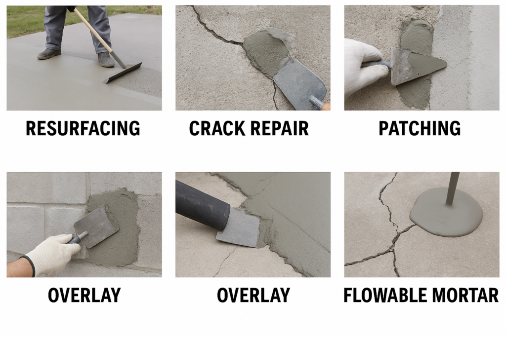 different types of mortar repairs