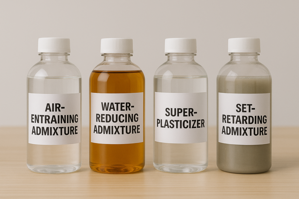 Various concrete admixtures concrete admixture types