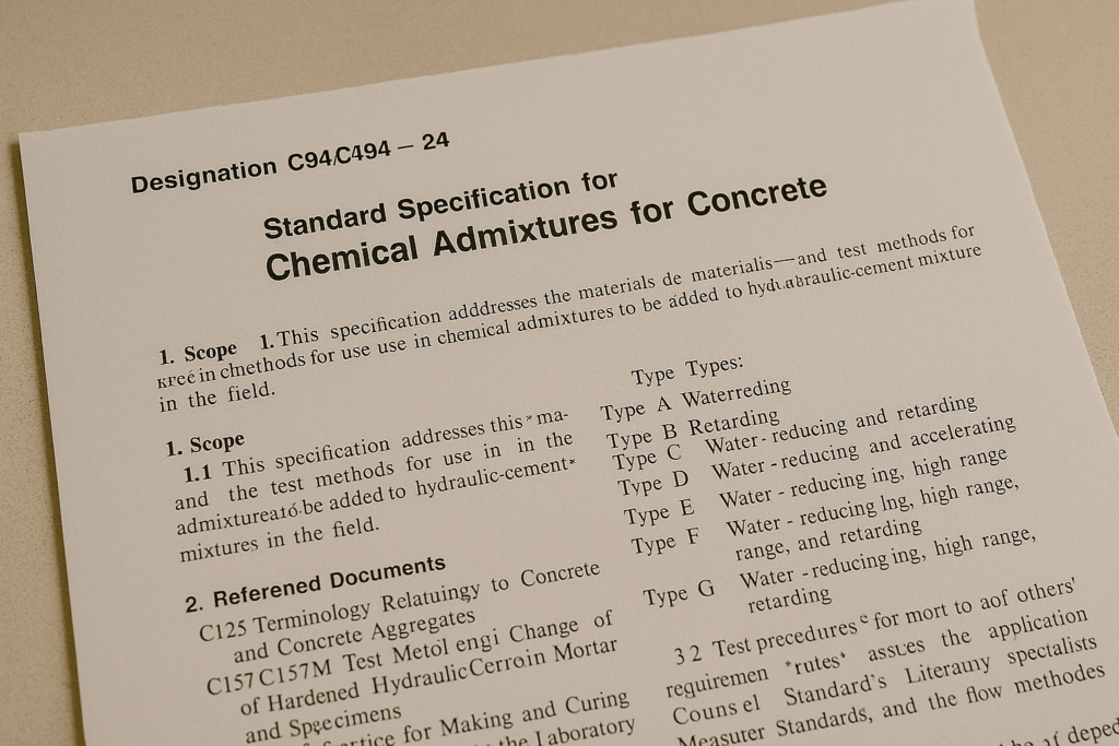 Concrete admixture standards admixture standards document