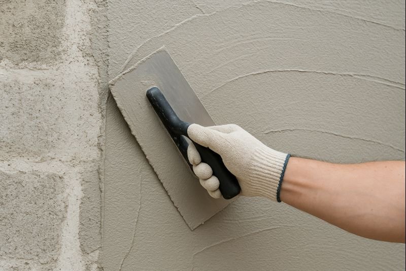 Applying waterproof mortar with polymer additives redispersible polymer powder application