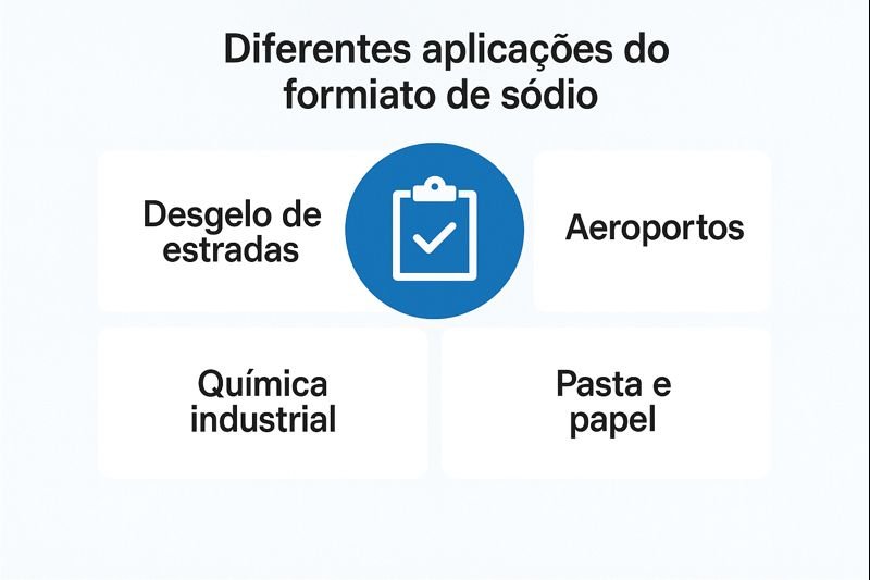 Diferentes aplicações do formato de sódio