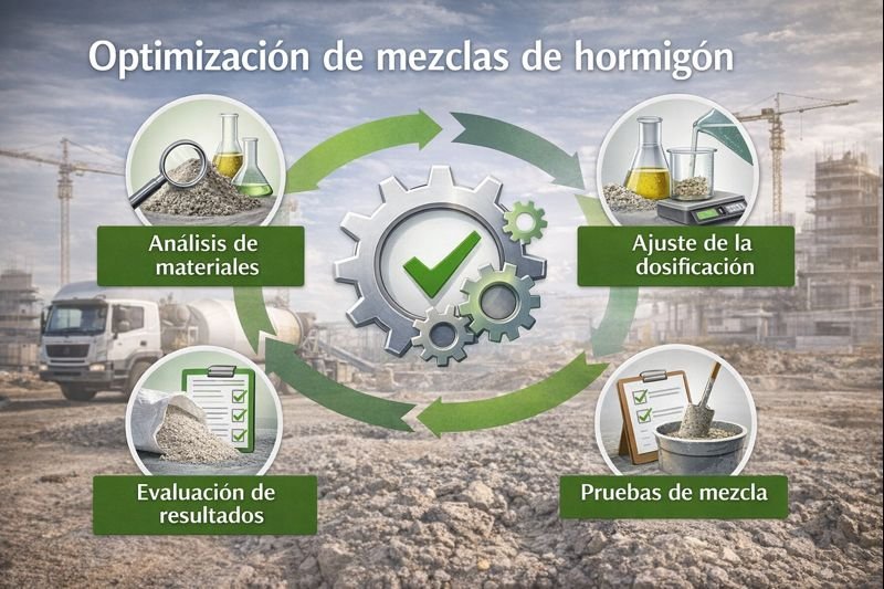 Proceso de optimización de mezclas con aditivos optimización de mezclas de hormigón