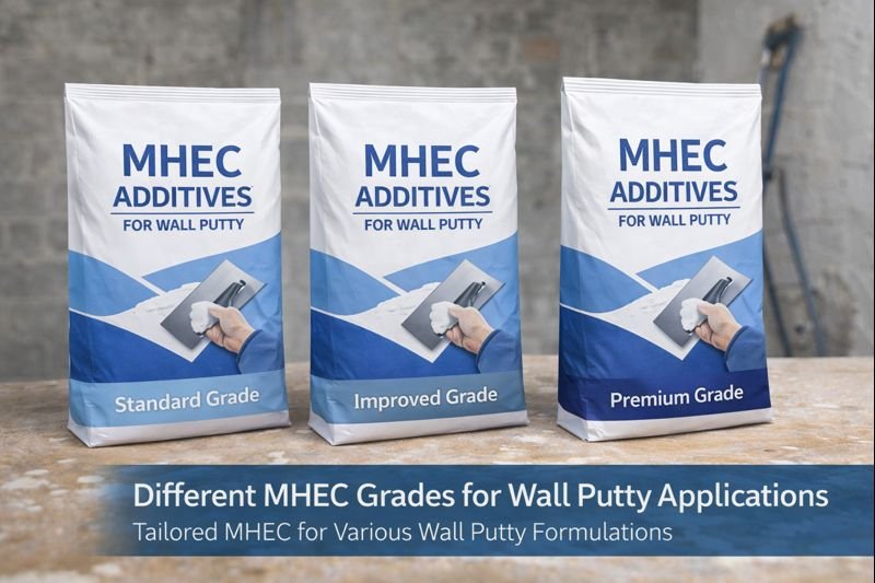 Different grades of MHEC for wall putty applications