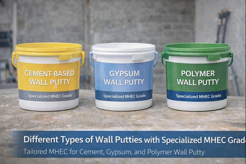 Different types of wall putties with specialized MHEC grades