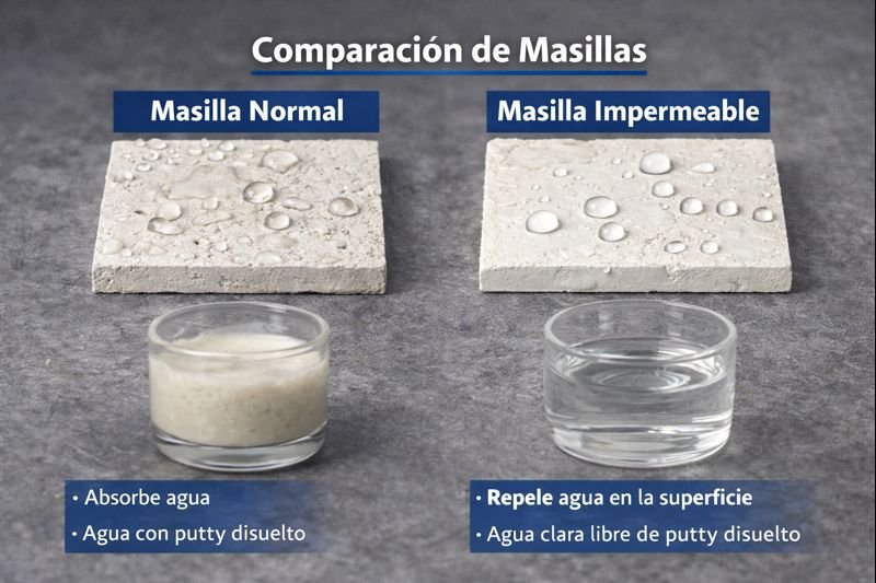 comparación de masillas