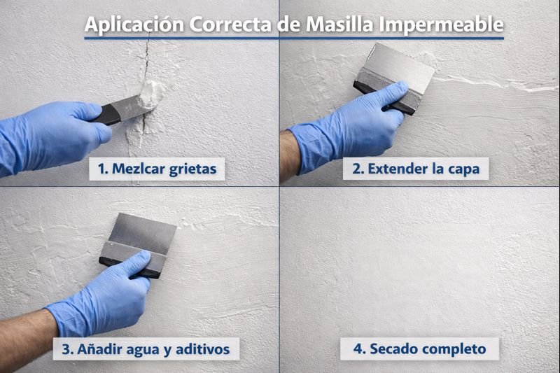 aplicación de masilla