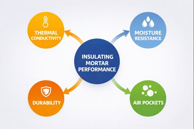 insulating mortar performance factors diagram